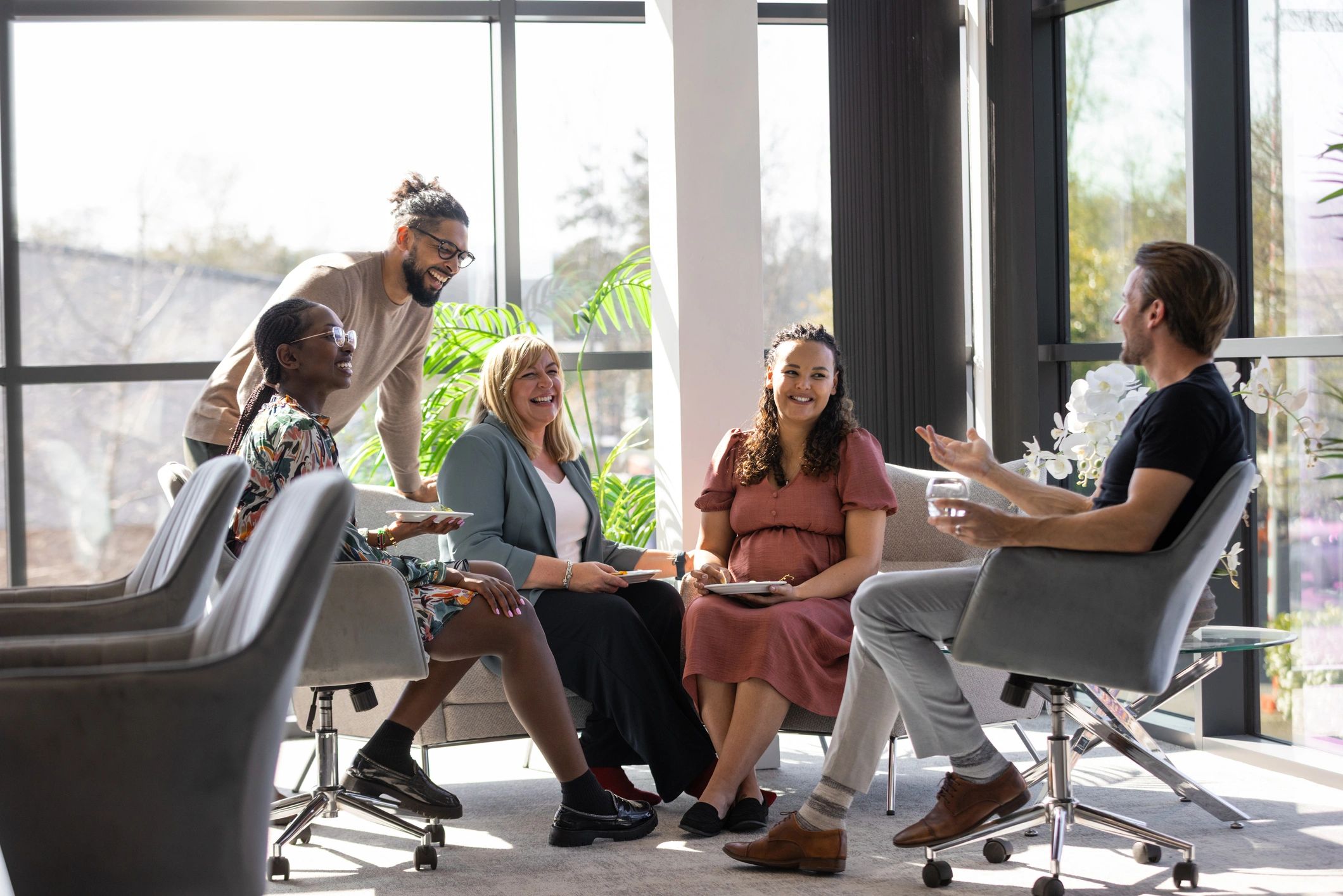 Business team sharing ideas during a collaborative meeting