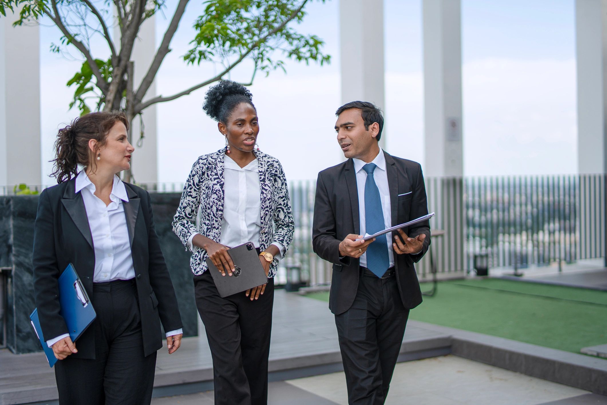 Executive group meeting in an informal business setting